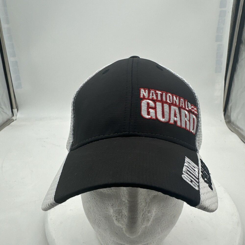 National Guard Citizen Soldier Black White Mesh Back Adjustable Baseball Cap Hat